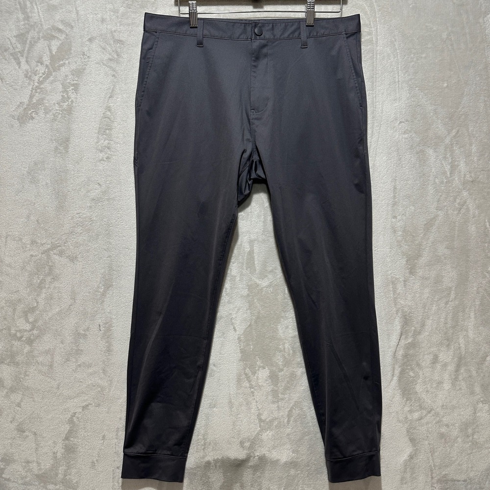 Rhone Mens Commuter Jogger Pants Charcoal Gray Size 34 Ankle Zip Performance